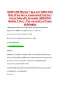 NURS 5350 Module 7 Quiz V2 &vert; NURS 5350 &NewLine;Role of the Nurse in Advanced Practice &vert; &NewLine;Actual Q&A with Rationale &lpar;NURS5350 &NewLine;Module 7 Quiz&rpar; &vert; The University of Texas &NewLine;at Arlington
