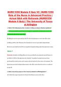 NURS 5350 Module 8 Quiz V2 &vert; NURS 5350 &NewLine;Role of the Nurse in Advanced Practice &vert; &NewLine;Actual Q&A with Rationale &lpar;NURS5350 &NewLine;Module 8 Quiz&rpar; &vert; The University of Texas &NewLine;at Arlington 