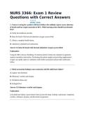 NURS 3366&colon; Exam 1 Review Questions with Correct Answers