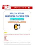 WGU C784 Applied Healthcare Statistics Final Exam &lpar;PDF&rpar; &vert; &lpar;2026&ndash;2027&rpar; &vert; Statistics Exam Questions &vert; Healthcare Statistics
