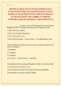 MICHIGAN REAL ESTATE EXAM AND PRACTICE &NewLine;EXAM NEWEST 2026 TEST BANK&vert; PSI REAL ESTATE &NewLine;MICHIGAN EXAM PREP WITH COMPLETE 400 REAL &NewLine;EXAM QUESTIONS AND CORRECT VERIFIED &NewLine;ANSWERS&sol; ALREADY GRADED A&plus; &lpar;MOST RECENT&excl;&excl;&rpar; 