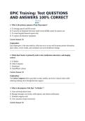 EPIC Training&colon; Test QUESTIONS AND ANSWERS 100&percnt; CORRECT