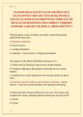 ILLINOIS REAL ESTATE EXAM AND PRACTICE &NewLine;EXAM NEWEST 2026&sol; 2027 TEST BANK&vert; PSI REAL &NewLine;ESTATE ILLINOIS EXAM PREP WITH COMPLETE 550 &NewLine;REAL EXAM QUESTIONS AND CORRECT VERIFIED &NewLine;ANSWERS&sol; ALREADY GRADED A&plus; &lpar;MOST RECENT&excl;&excl;&rpar; 