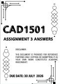 CAD1501 Assignment 3 &lpar;2026&rpar; Complete Answers &vert; Distinction Level Solutions &vert; Due Date 30 July 2026