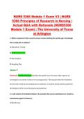 NURS 5366 Module 1 Exam V3 &vert; NURS &NewLine;5366 Principles of Research in Nursing &vert; &NewLine;Actual Q&A with Rationale &lpar;NURS5366 &NewLine;Module 1 Exam&rpar; &vert; The University of Texas &NewLine;at Arlington