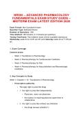 NR565 &ndash; Advanced Pharmacology Fundamentals Midterm Exam Study Guide Latest Edition &lpar;2026&rpar;