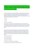 Medical Council of Canada Qualifying Examination Part I MCCQE1 COMPLETE EXAM LATEST VERSION 2026-2027 QUESTIONS AND ANSWERS