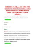 NURS 5366 Final Exam V1&ndash;V3 &vert; NURS 5366 Principles of Research in Nursing &vert; The University of Texas at Arlington &vert; Actual Q&A with Rationale &lpar;NURS5366 Final Exam&rpar;