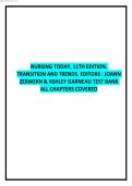 Nursing Today 11th Edition Test Bank &lpar;All Chapters&rpar; &vert; Zerwekh & Garneau&NewLine;&NewLine;