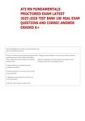 ATI RN FUNDAMENTALS PROCTORED EXAM LATEST 20252026 TEST BANK 100 REAL EXAM QUESTIONS AND CORREC ANSWER GRADED A&plus;