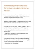 Pathophysiology and Pharmacology &lpar;N311&rpar; Exam 1 Questions With Correct Answers