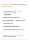 Patho and Pharm Exam 1 Questions With Correct Answers