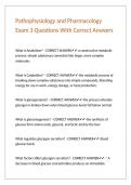 Pathophysiology and Pharmacology Exam 3 Questions With Correct Answers