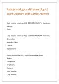 Pathophysiology and Pharmacology 2 Exam Questions With Correct Answers