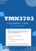 TMN3703 Assignment 3 2026 - Distinction &vert; Due 19 August 2026