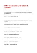 CPPA Course &lpar;Test 1&rpar; Questions & Answers