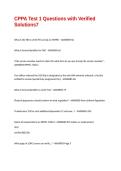 CPPA Test 1 Questions with Verified Solutions