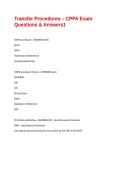 Transfer Procedures &ndash; CPPA Exam Questions & Answers