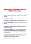 Mgmt 449 CSUF Midterm Exam Questions With Accurate Answers