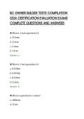 BC OWNER BUILDER TESTS COMPILATION&NewLine;2026 CERTIFICATION EVALUATION EXAMS&NewLine;COMPLETE QUESTIONS AND ANSWERS&NewLine;
