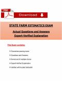 State Farm Estimatics Exam Questions &lpar;PDF&rpar; &vert; 2026 &vert; Practice Test &vert; Q&A