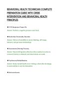 BEHAVIORAL HEALTH TECHNICIAN COMPLETE&NewLine;PREPARATION GUIDE WITH CRISIS&NewLine;INTERVENTION AND BEHAVIORAL HEALTH&NewLine;PRINCIPLES&NewLine;
