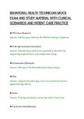 BEHAVIORAL HEALTH TECHNICIAN MOCK&NewLine;EXAM AND STUDY MATERIAL WITH CLINICAL&NewLine;SCENARIOS AND PATIENT CARE PRACTICE
