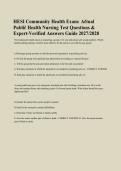 HESI Community Health Exam&colon; A&ccaron;tual &NewLine;Publi&ccaron; Health Nursing Test Questions & &NewLine;Expert-Verified Answers Guide 2027&sol;2028