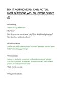 BIO 117 HONDROS EXAM 1 2026 ACTUAL&NewLine;PAPER QUESTIONS WITH SOLUTIONS GRADED&NewLine;A&plus;