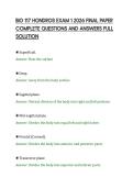BIO 117 HONDROS EXAM 1 2026 FINAL PAPER&NewLine;COMPLETE QUESTIONS AND ANSWERS FULL&NewLine;SOLUTION&NewLine;