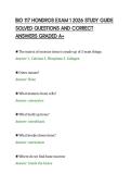 BIO 117 HONDROS EXAM 1 2026 STUDY GUIDE&NewLine;SOLVED QUESTIONS AND CORRECT&NewLine;ANSWERS GRADED A&plus;