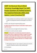 AGMT Architectural Glass & Metal&NewLine;Technician Knowledge-Based Test &lpar;KBT&rpar;&NewLine;Practice Questions & &lbrack;Verified Answers&rsqb;&comma;&NewLine;Plus Explained Rationales&vert;2026 Latest&NewLine;Update&vert; Instant Download PDF&NewLine;