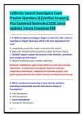 California Special Investigator Exam&NewLine;Practice Questions & &lbrack;Verified Answers&rsqb;&comma;&NewLine;Plus Explained Rationales&vert;2026 Latest&NewLine;Update&vert; Instant Download PDF&NewLine;