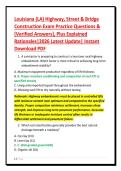 Louisiana &lpar;LA&rpar; Highway&comma; Street & Bridge&NewLine;Construction Exam Practice Questions &&NewLine;&lbrack;Verified Answers&rsqb;&comma; Plus Explained&NewLine;Rationales&vert;2026 Latest Update&vert; Instant&NewLine;Download PDF 