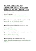 BIO 152 MODULE 6 EXAM 2026&NewLine;CERTIFICATION EVALUATION TEST PAPER&NewLine;QUESTIONS SOLUTIONS GRADED A PLUS