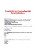 Test &num;1 NURS 215 Practice Test With Complete Solutions