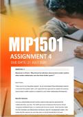 MIP1501 Assignment 4 Semester 2  ANSWERS 2026 - Due 21 July 2026