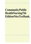 Updated Latest Community&sol;Public Health Nursing 7th Edition Test Bank Community Health Nursing Comprehensive Chapter by Chapter Exam Questions with Verified Answers for Nursing Students Faculty Teaching Resources NCLEX Preparation and Clinical Success