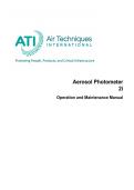 Operation and Maintenance Manual&colon; ATI Aerosol Photometer 2i