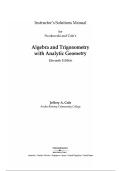 Instructor's Solutions Manual for Algebra and Trigonometry with Analytic Geometry&comma; 11th Edition