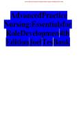 Updated Latest Advanced Practice Nursing Essentials for Role Development 4th Edition by Joel Test Bank Advanced Practice Nursing Comprehensive Chapter by Chapter Exam Questions with Verified Answers for Graduate Nursing Students Faculty Teaching Resources