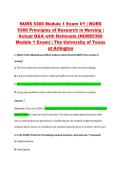 NURS 5366 Module 1 Exam V1 &vert; NURS &NewLine;5366 Principles of Research in Nursing &vert; &NewLine;Actual Q&A with Rationale &lpar;NURS5366 &NewLine;Module 1 Exam&rpar; &vert; The University of Texas &NewLine;at Arlington 