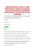 NURS 5366 Module 9 Exam V2 &vert; NURS &NewLine;5366 Principles of Research in Nursing &vert; &NewLine;Actual Q&A with Rationale &lpar;NURS5366 &NewLine;Module 9 Exam&rpar; &vert; The University of Texas &NewLine;at Arlington