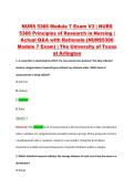 NURS 5366 Module 7 Exam V1&ndash;V3 &vert; NURS 5366 Principles of Research in Nursing &vert; The University of Texas at Arlington &vert; Actual Q&A with Rationale &lpar;NURS5366 Module 7 Exam&rpar;