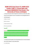NURS 5432 Final Exam V1&ndash;V3 &vert; NURS 5432 Family I &lpar;FNP 1&rpar; &vert; The University of Texas at Arlington &vert; Actual Q&A with Rationale &lpar;NURS5432 Final Exam&rpar;