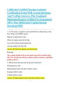 California Certified Nursing Assistant &NewLine;Certification Exam With Actual Questions &NewLine;And Verified Answers&comma; Plus Explained &NewLine;Rationales&sol;Expert Verified For Guaranteed &NewLine;100&percnt; Pass 2026&sol;Latest Update&sol;Instant &NewLine;Download PDF