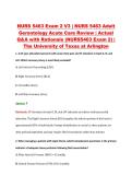 NURS 5463 Exam 2 V3 &vert; NURS 5463 Adult &NewLine;Gerontology Acute Care Review &vert; Actual &NewLine;Q&A with Rationale &lpar;NURS5463 Exam 2&rpar; &vert; &NewLine;The University of Texas at Arlington