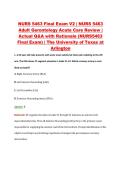 NURS 5463 Final Exam V2 &vert; NURS 5463 &NewLine;Adult Gerontology Acute Care Review &vert; &NewLine;Actual Q&A with Rationale &lpar;NURS5463 &NewLine;Final Exam&rpar; &vert; The University of Texas at &NewLine;Arlington 