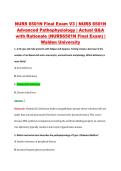 NURS 6501N Final Exam V1&ndash;V3 &vert; NURS 6501N Advanced Pathophysiology &vert; Walden University &vert; Actual Q&A with Rationale &lpar;NURS6501N Final Exam&rpar;