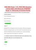 PCB 3063 Exam 1 V1&ndash;V3 &vert; PCB 3063 Genetics &vert; University of Central Florida &vert; Actual Q&A with Rationale &lpar;PCB3063 Exam 1&rpar;